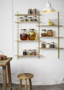 Seinähylly \'Wooden shelves\' - Messinki/luonnonväri