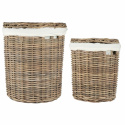 Pyykkikori 2-pack \'Rattan\' - Luonnonvärinen
