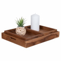 3-pack Bricka \'Faro\' - Teak/Luonnollinen