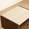 Sivupöytä \'Sapri\' 45x60cm - Pähkinä/Travertiini