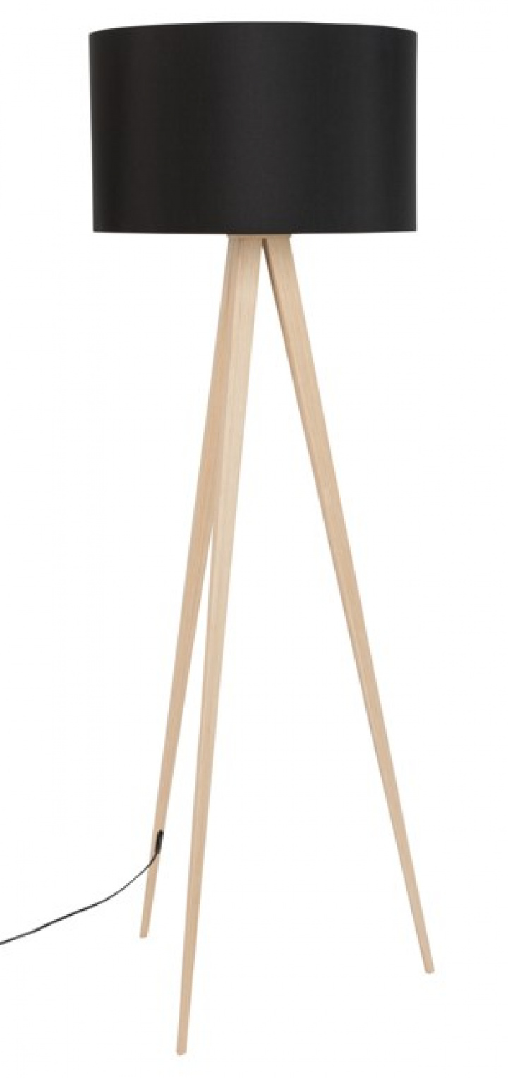 Lattiavalaisin \'Tripod\' - Puu/Musta ryhmässä Valaistus / Valaisimet / Lattiavalaisimet @ Reforma (5000805)