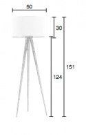 Lattiavalaisin \'Tripod\' - Puu ja valkoinen