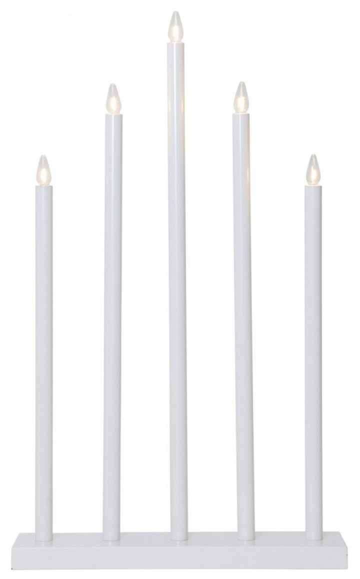 Adventtikynttelikkö \'Holy\' 5 Lamppua - Valkoinen ryhmässä Valaistus / Valaisimet / Joulukoristevalot @ Reforma (644-65)