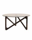 Sohvapöytä \'Modica\' Ø80 – Pähkinä/Lasi