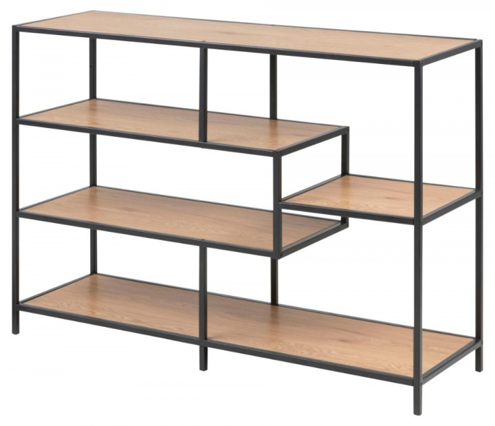 Kirjahylly \'Seaford\' 114x78cm - Luonnonvärinen/Musta ryhmässä Huonekalut / Hyllyt & säilytys / Kirjahyllyt @ Reforma (74544)