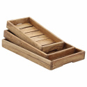 3-pakkaus Puulautasta \'Recycled\' - Puu