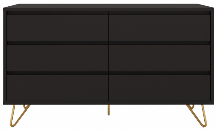 Lipasto \'Elle\' 120x70 - Musta/Kulta ryhmässä Kampanja / Huonekalut / Hyllyt & Säilytys @ Reforma (ELLECD03-black)