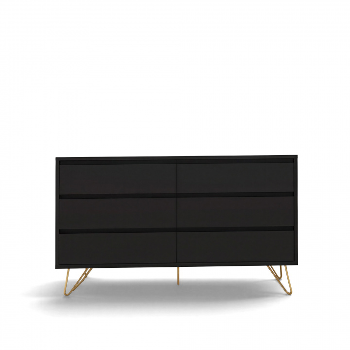 Lipasto \'Elle\' 120x70 - Musta/Kulta ryhmässä Huonekalut / Hyllyt & säilytys / Lipastot @ Reforma (ELLECD03-black)