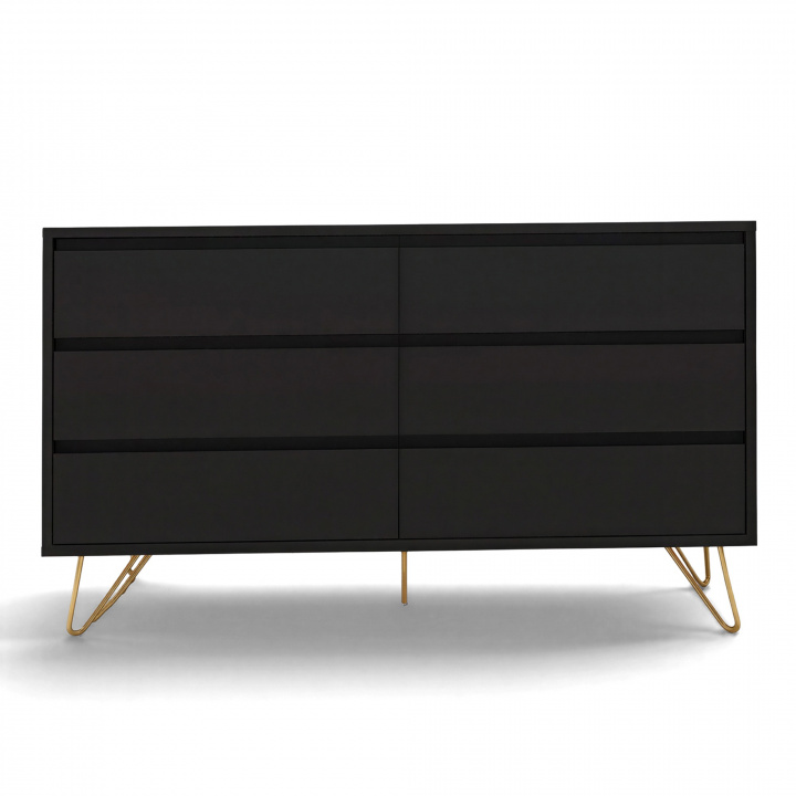 Lipasto \'Elle\' 120x70 - Musta/Kulta ryhmässä Huonekalut / Hyllyt & säilytys / Lipastot @ Reforma (ELLECD03-black)