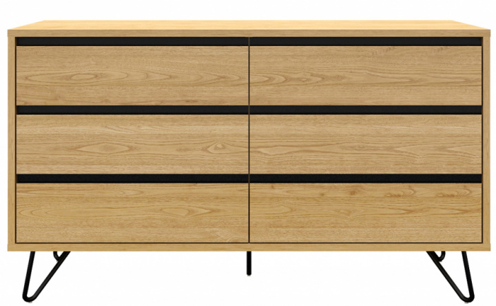Lipasto \'Elle\' 120x70 - Tammi/Musta ryhmässä Huonekalut / Hyllyt & säilytys / Lipastot @ Reforma (ELLECD03-wood)
