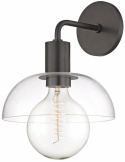 Seinälampu \'Glass Shade\' - Musta