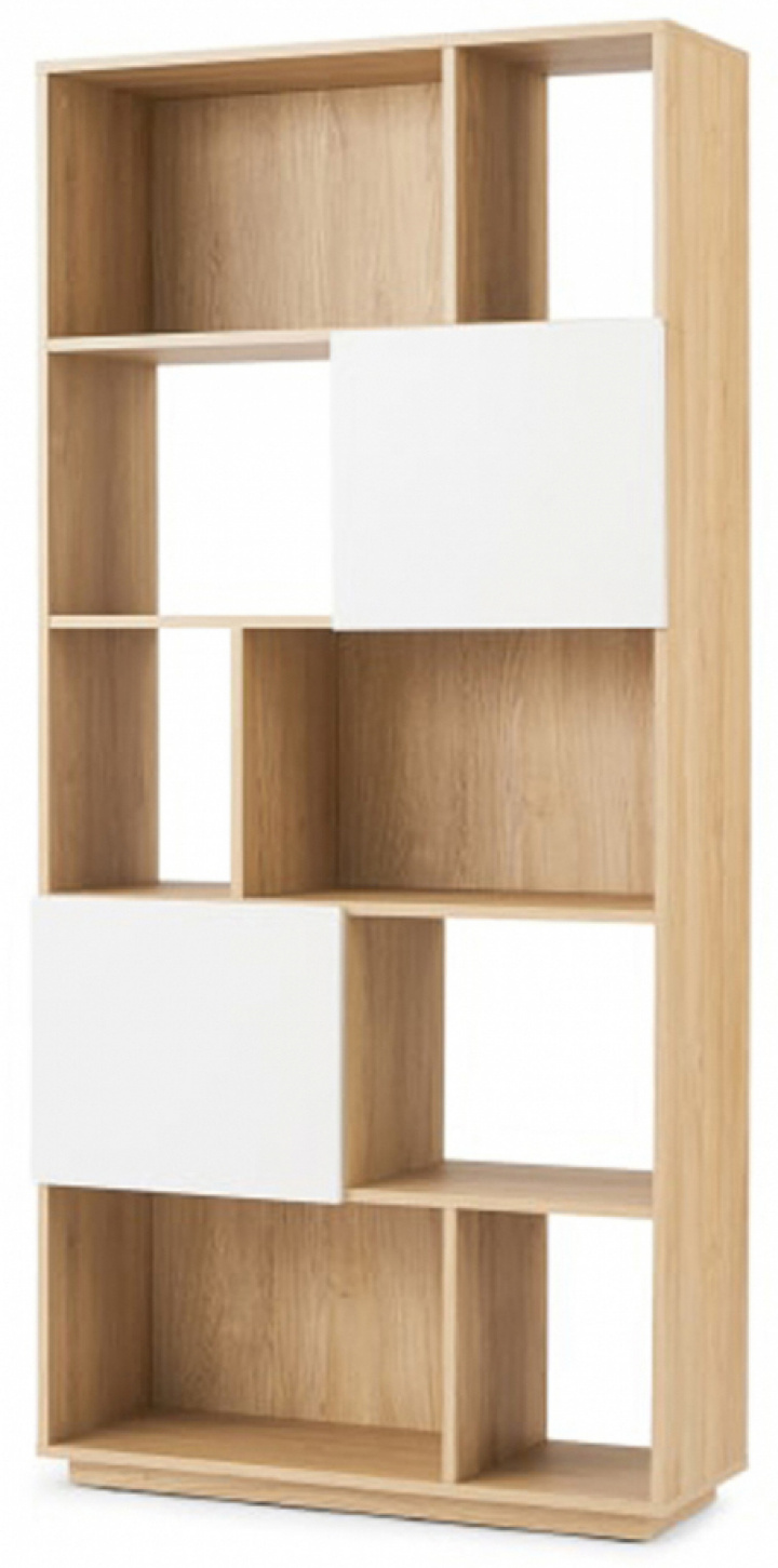 Kirjahylly \'Nevada\' 80x173 - Tammi/Valkoinen ryhmässä Huonekalut / Hyllyt & säilytys / Kirjahyllyt @ Reforma (NEVADABS01-white)