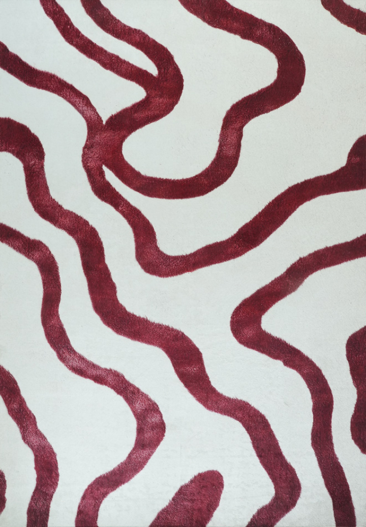 Matto \'Heloria\' - Punainen/Valkoinen ryhmässä Sisustus / Matot @ Reforma (RG01-46)