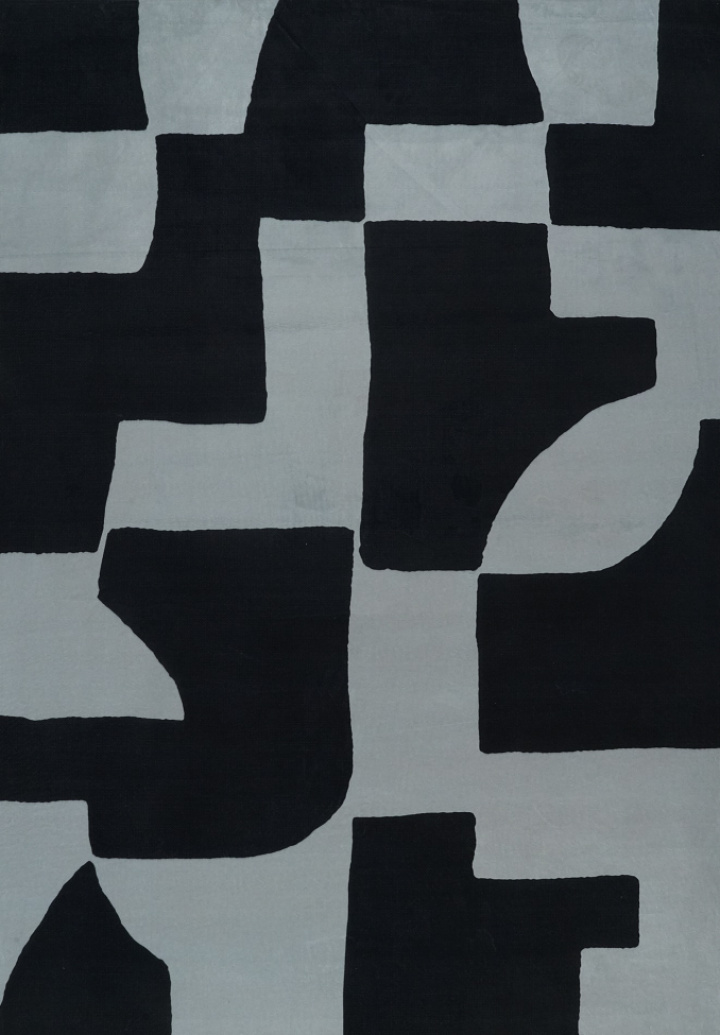 Matto \'Velenna\' - Musta/Harmaa ryhmässä Sisustus / Matot @ Reforma (RG01-6)