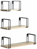 Seinähyllyt \'Square\' 3 pakkausta - Tammi