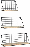 3-pakkaus Seinähyllyjä \'Net\' - Musta/Luonnonväri