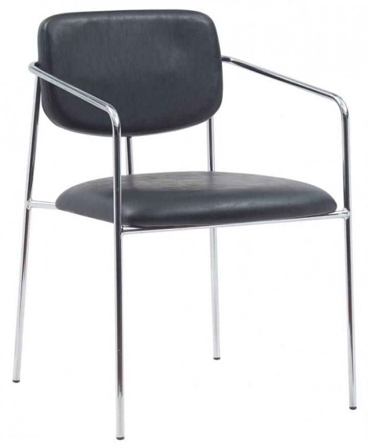 Käsinojatuoli \'Ebba\' - Musta/Hopea ryhmässä Huonekalut / Istumakalusteet / Tuolit @ Reforma (SY-8581A-metallic-black)