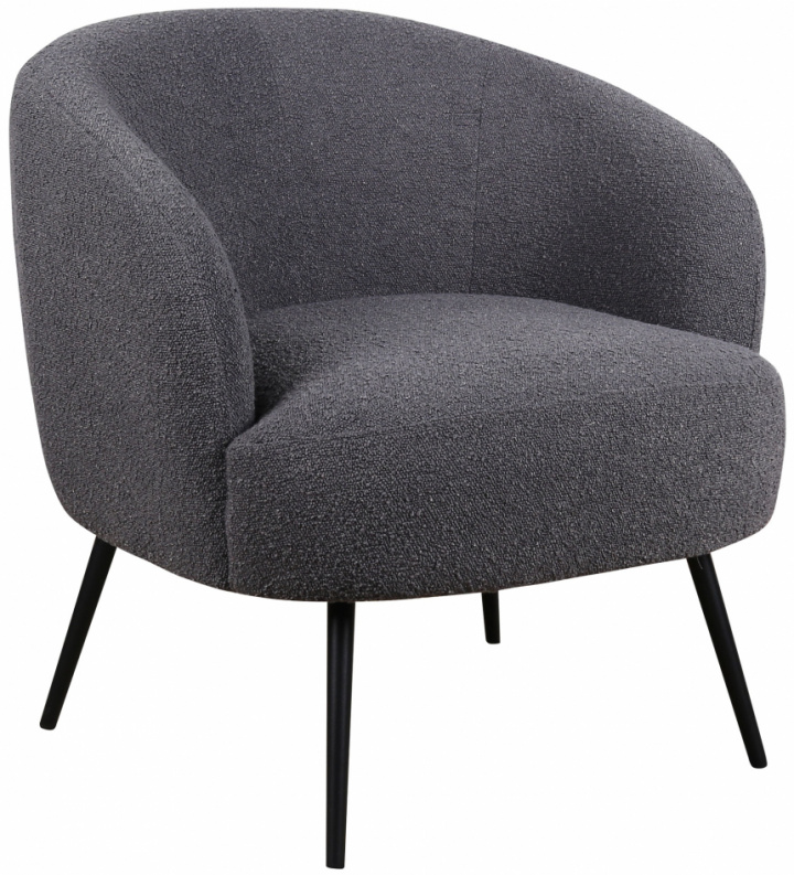 Tuoli \'Capri\' - Tummanharmaa/Bouclé ryhmässä Huonekalut / Istumakalusteet / Nojatuolit @ Reforma (T8047-boucle-dark-grey)