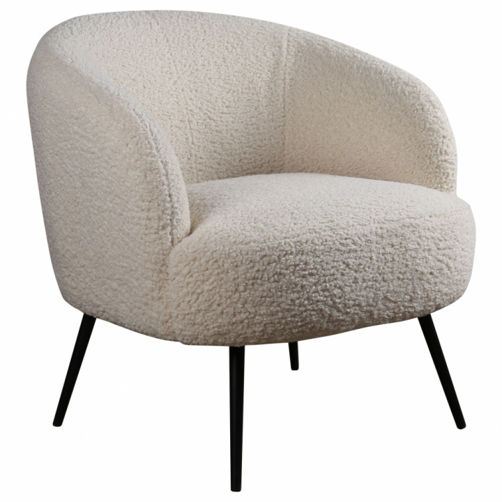 Tuoli \'Capri\' - Valkoinen/Bouclé ryhmässä Huonekalut / Istumakalusteet / Nojatuolit @ Reforma (T8047-white)