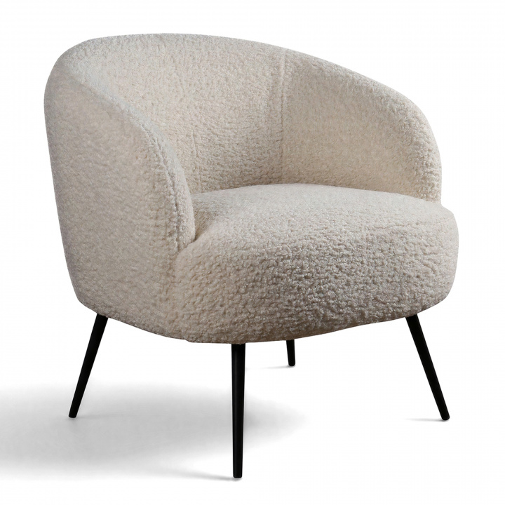 Tuoli \'Capri\' - Valkoinen/Boucl&eacute; ryhmässä Huonekalut / Istumakalusteet / Nojatuolit @ Reforma (T8047-white)
