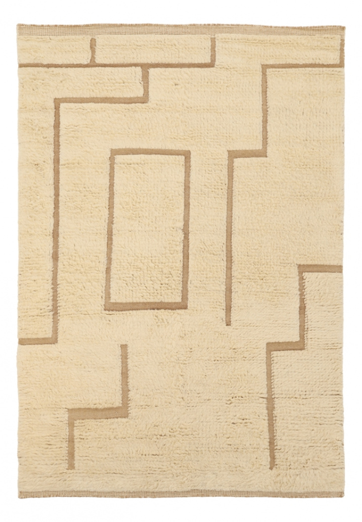 Ryijymatto \'Kiberg Handwoven Wool\' - valkoinen ryhmässä Sisustus / Matot / Matot @ Reforma (V10200)