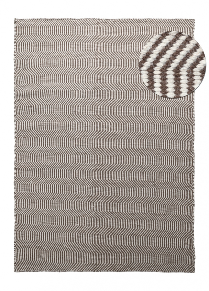 Villamatto \'Larkana\' - Ruskea/valkoinen ryhmässä Sisustus / Matot / Villamatot @ Reforma (V1020111)