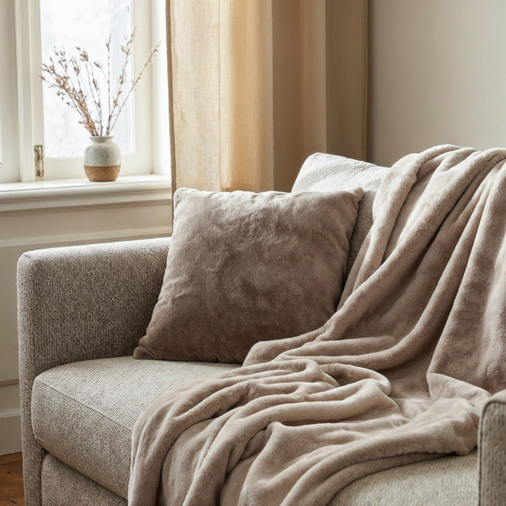 Huopa \'Aranga Super Soft Throw\' 130x170cm - Ruskea ryhmässä Sisustus / Kankaat / Peitot & huovat @ Reforma (V10201571)