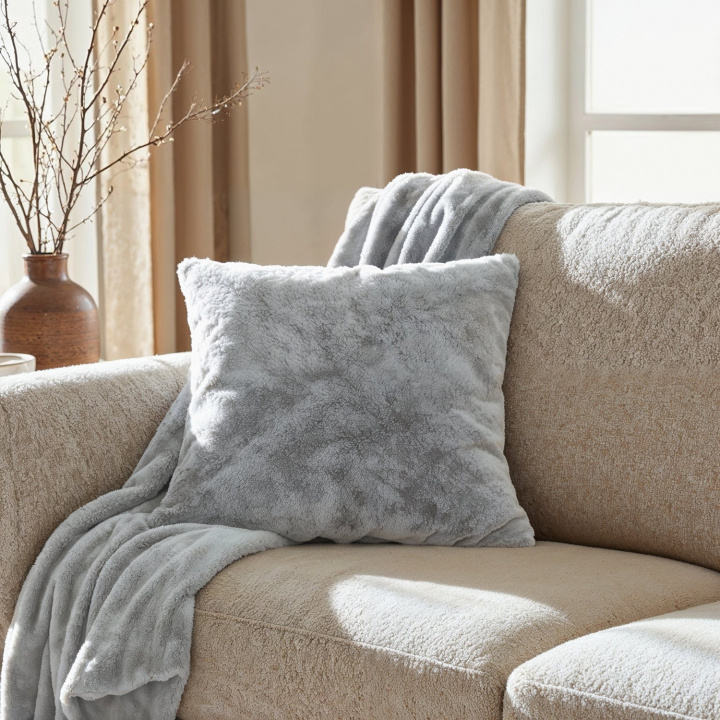 Tyynynpäällinen \'Aranga Super Soft\' 45x45cm - Harmaa ryhmässä Sisustus / Kankaat / Tyynynpäälliset @ Reforma (V10201575)