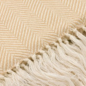Puuvillapeitto \'Denisa Fishbone\' 130x170cm - Beige/valkoinen