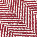 Puuvillapeitto \'Denisa Fishbone\' 130x170cm - Punainen/valkoinen