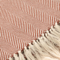Puuvillapeitto \'Denisa Fishbone\' 130x170cm - Ruskea/valkoinen