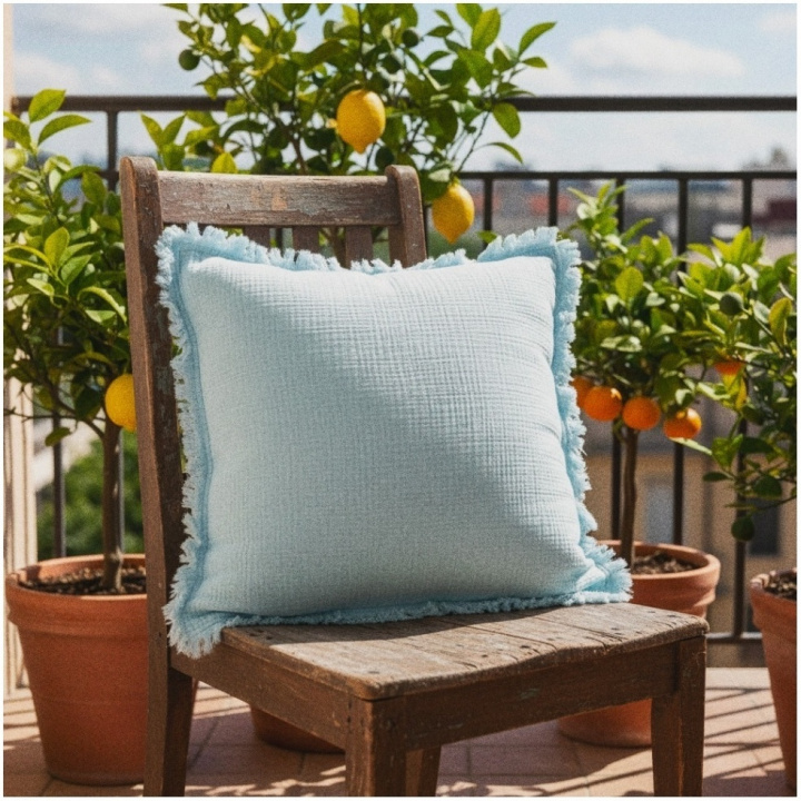 Tyynynpäällinen \'Dorena\' 45x45cm - Sininen ryhmässä Sisustus / Kankaat / Tyynynpäälliset @ Reforma (V10201748)