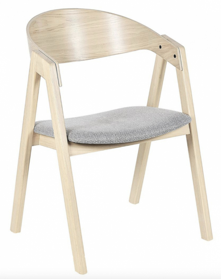 Tuoli \'Voss\' - Valkopigmentoitu/Harmaa ryhmässä Huonekalut / Istumakalusteet / Tuolit @ Reforma (WS-ND006-natural-grey)