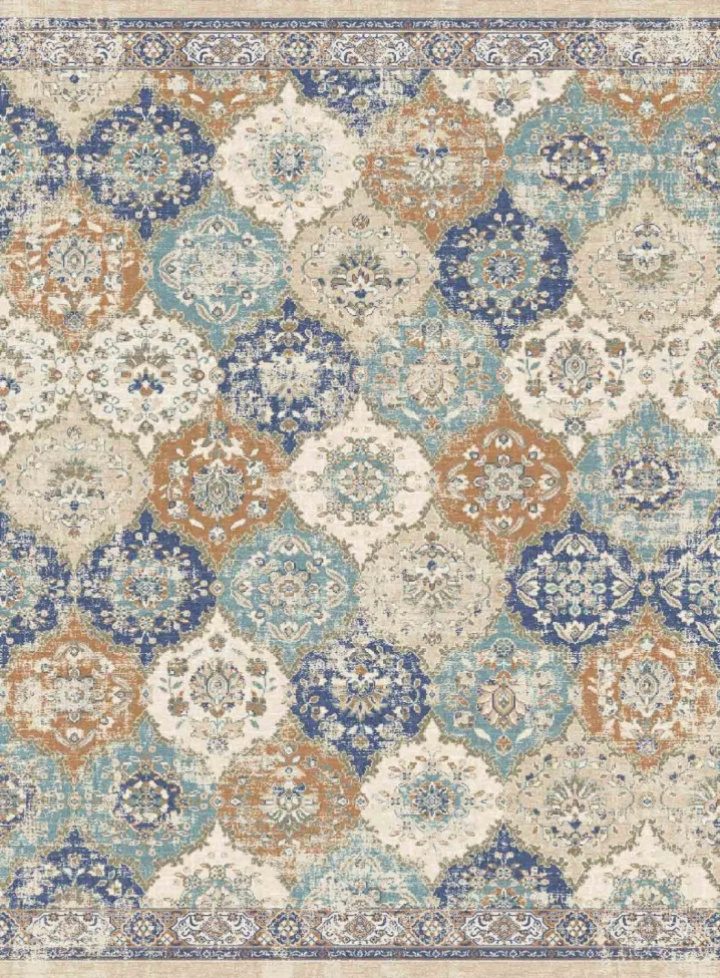 Wilton-matto \'Bohemia\' 200x280cm - Sininen/Multi ryhmässä Sisustus / Matot / Kudotut matot @ Reforma (X10116465)