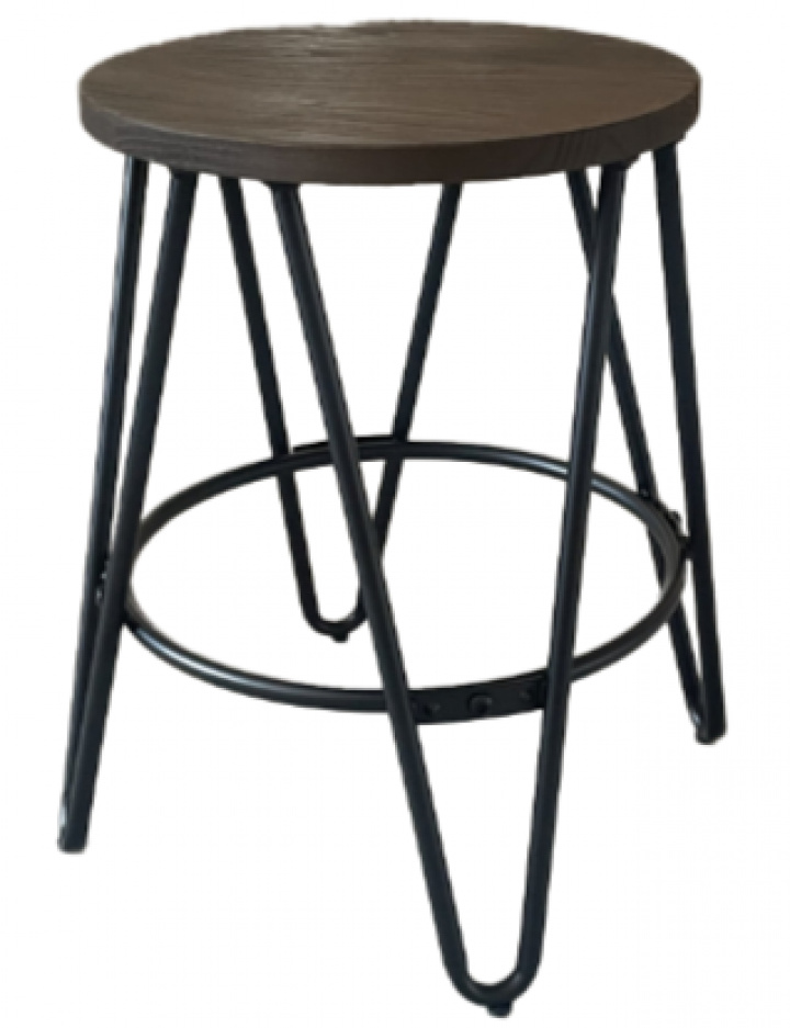 Jakkara \'Rustic\' 45cm - Puu/Teräs ryhmässä Huonekalut / Istumakalusteet / Jakkarat @ Reforma (YD-G18-W)
