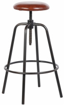 Baarihylly \'Industrial\' - Rauta/Nahka