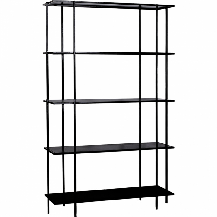 Kirjahylly \'Simple\' 5 hyllytasoa - Musta ryhmässä Huonekalut / Hyllyt & säilytys / Kirjahyllyt @ Reforma (m07065)